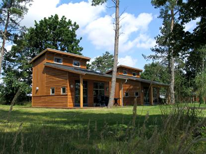 Hyttene er bygget i lerketre